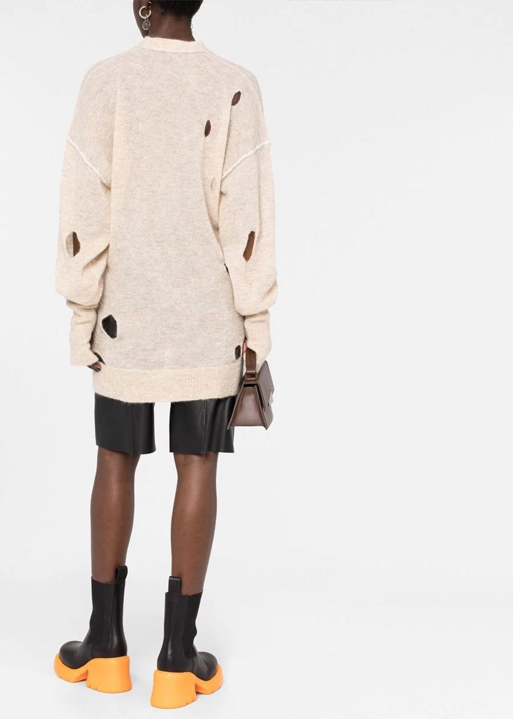 Оригінальна Beige Distressed Knit Cardigan Maison margiela – детальний вид