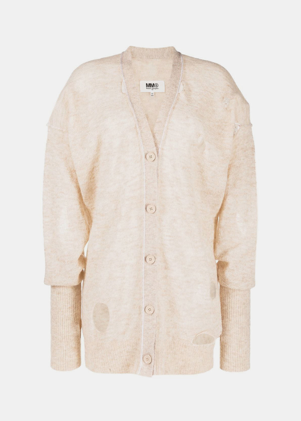 Оригінальна Beige Distressed Knit Cardigan Maison margiela – боковий вид