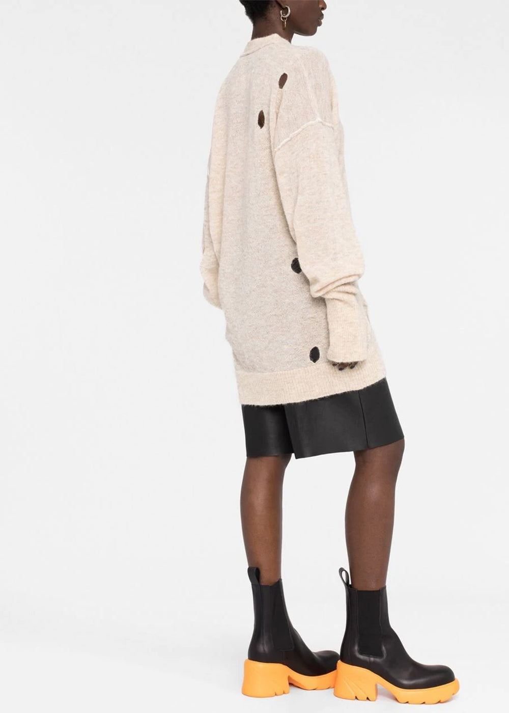 Оригінальна Beige Distressed Knit Cardigan Maison margiela – збільшений вид