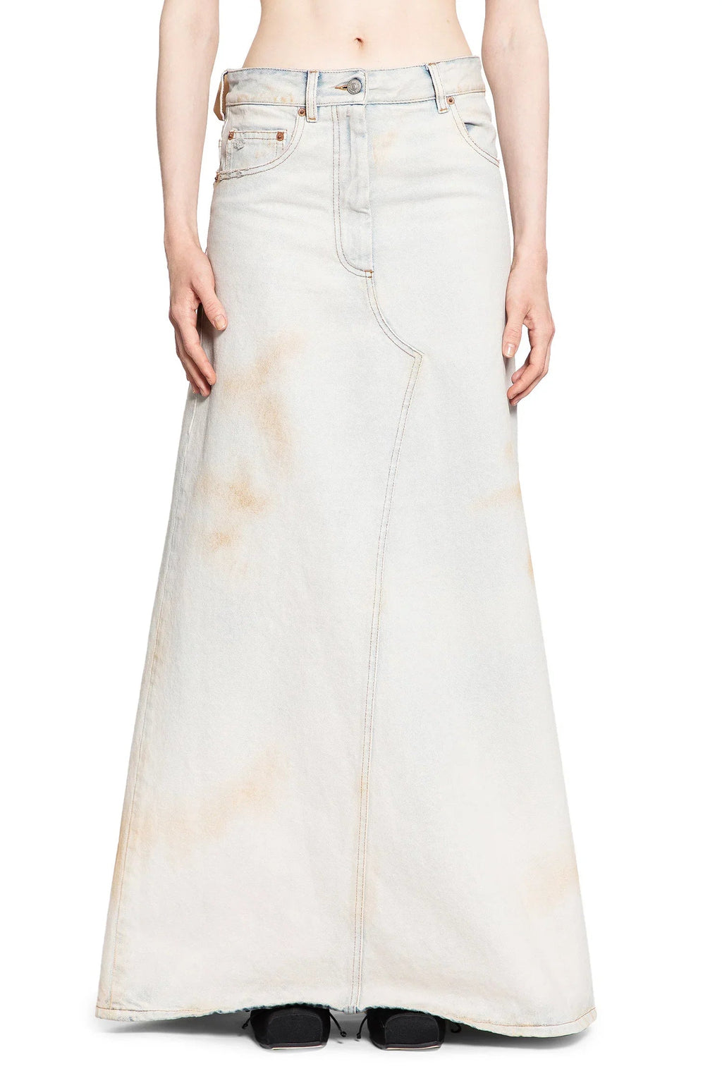 Long Bleached Denim Skirt Maison margiela – Гарантія оригінальності – вид ззаду