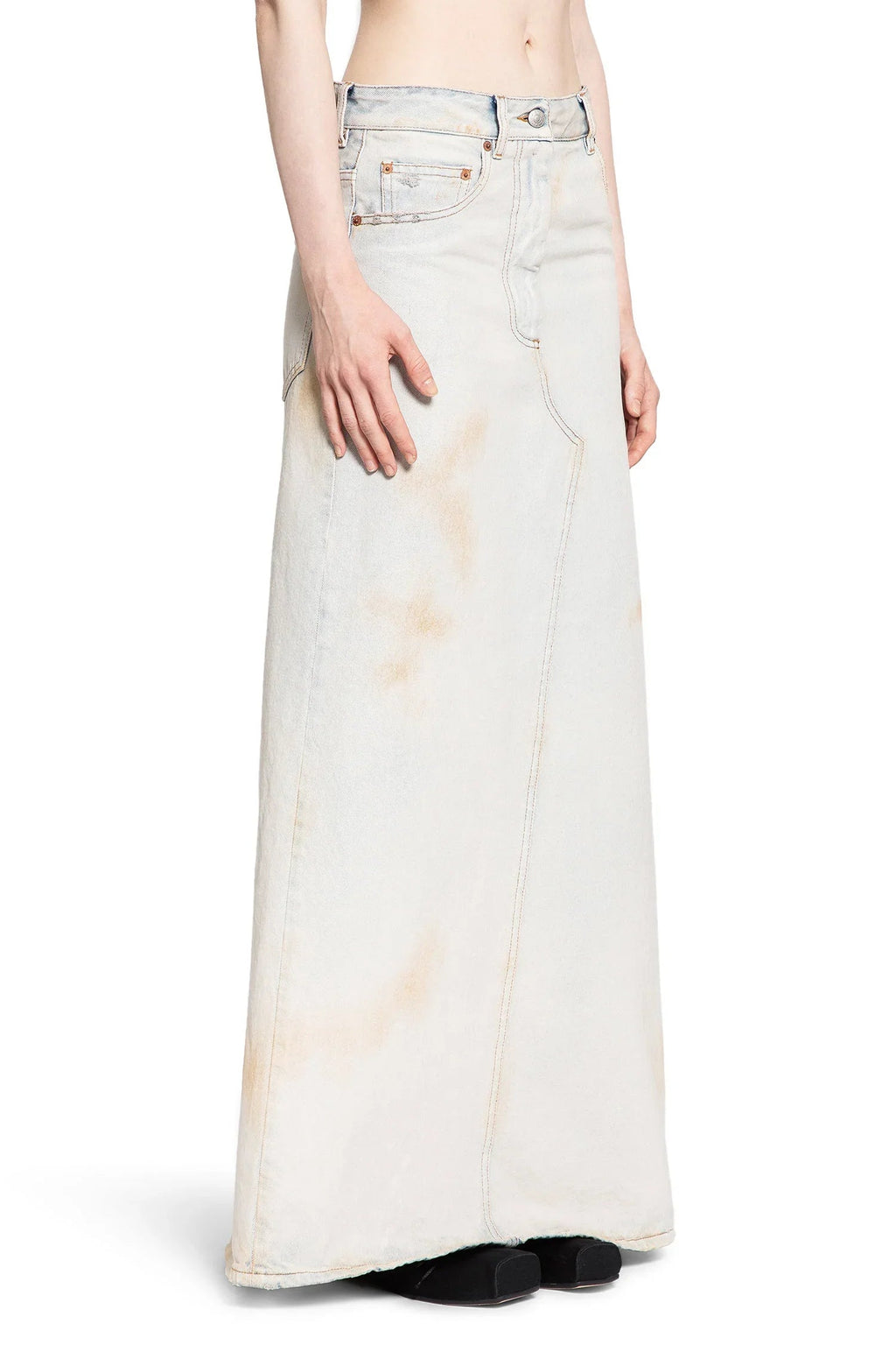 Long Bleached Denim Skirt Maison margiela – Гарантія оригінальності – детальний вид