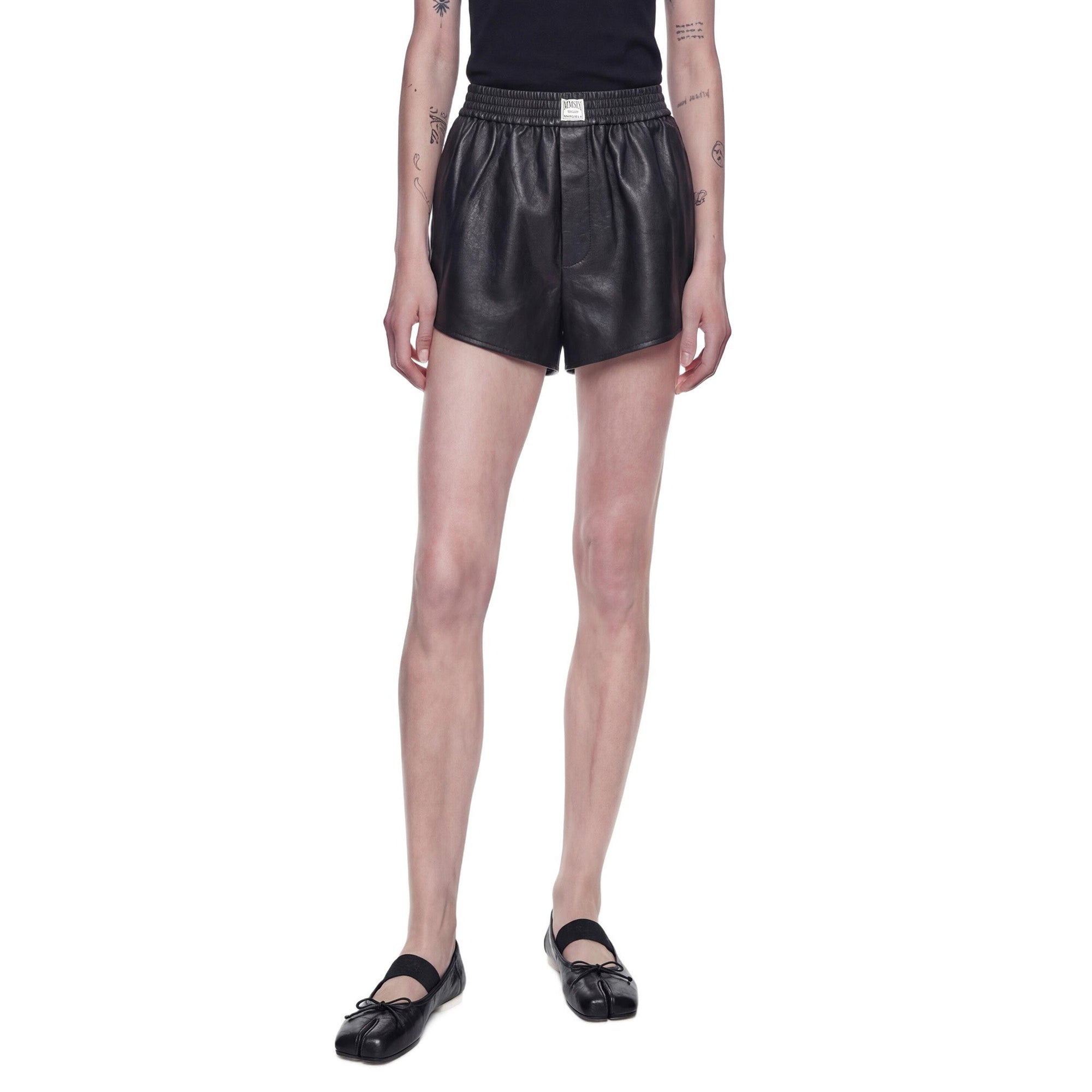 Crackled Faux Leather Shorts Maison margiela – Гарантія оригінальності – збільшений вид