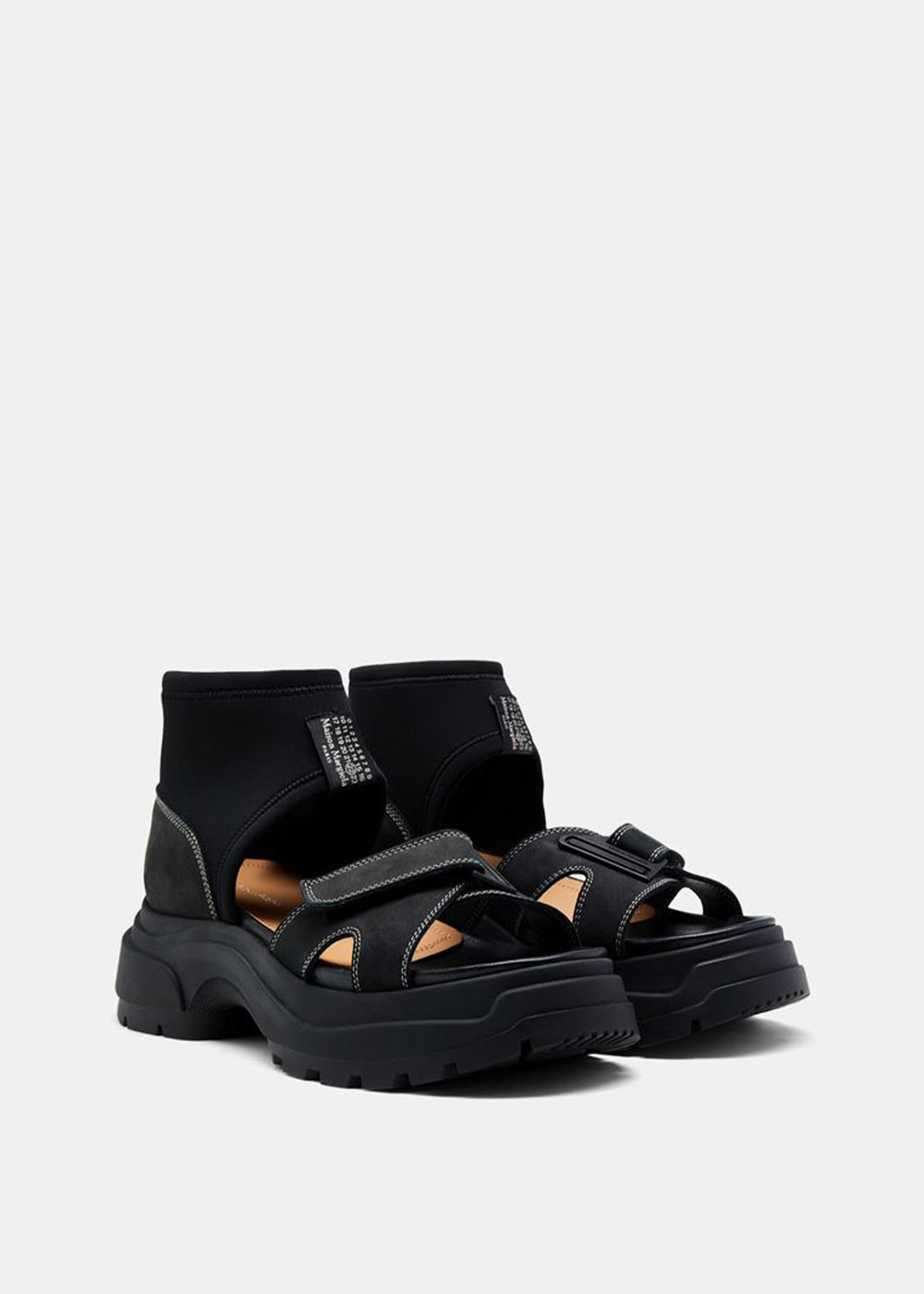 Оригінальна Black Strapped Suede Sandals Maison margiela – вид ззаду