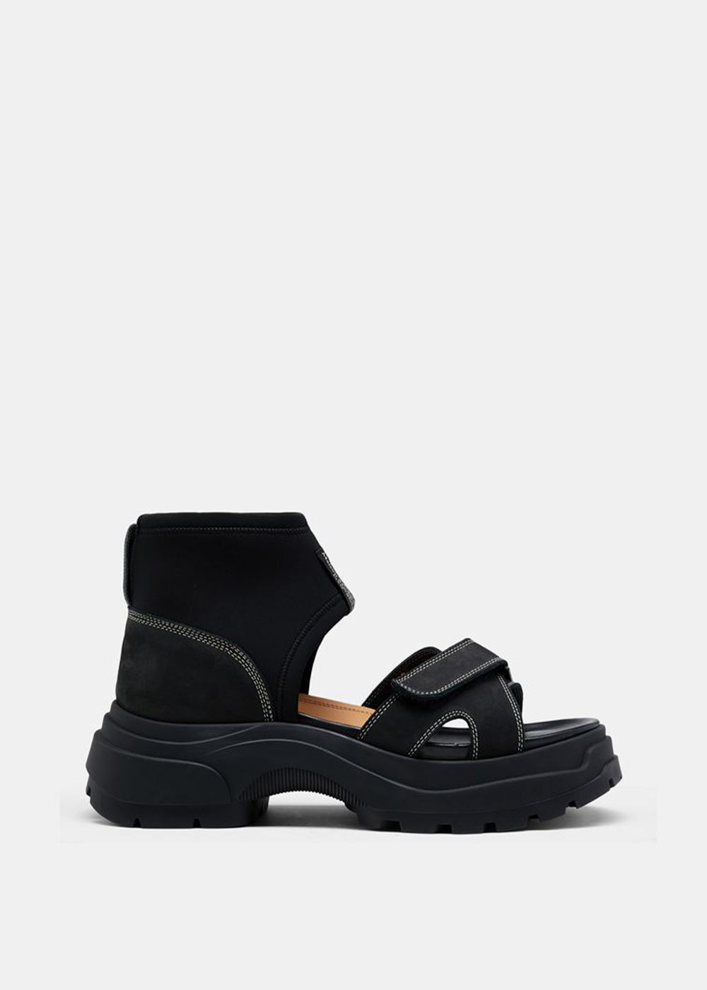 Оригінальна Black Strapped Suede Sandals Maison margiela – боковий вид