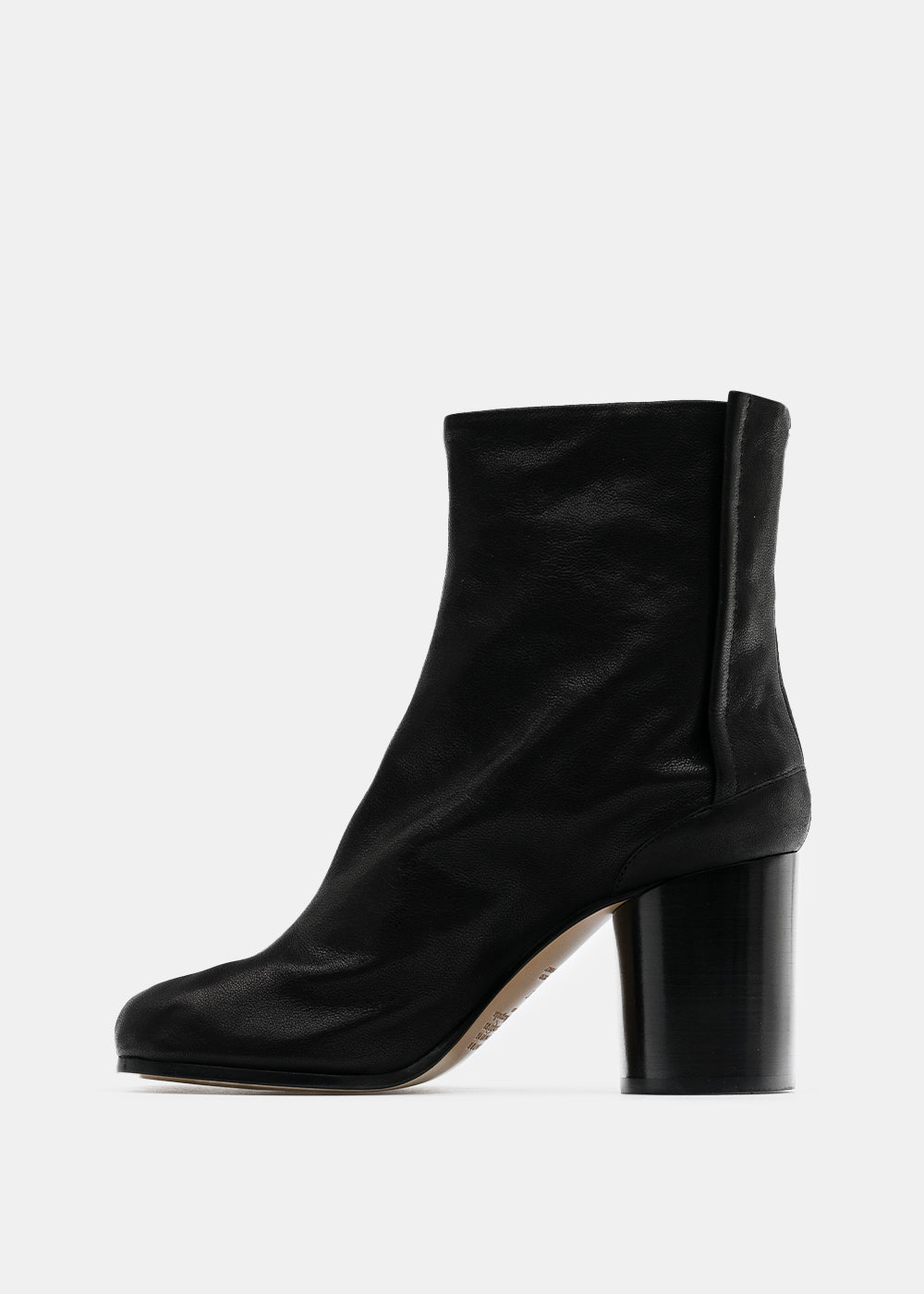 Black MID Heel Leather Tabi Boots Maison margiela оригінал – Купити в Україні – вид ззаду
