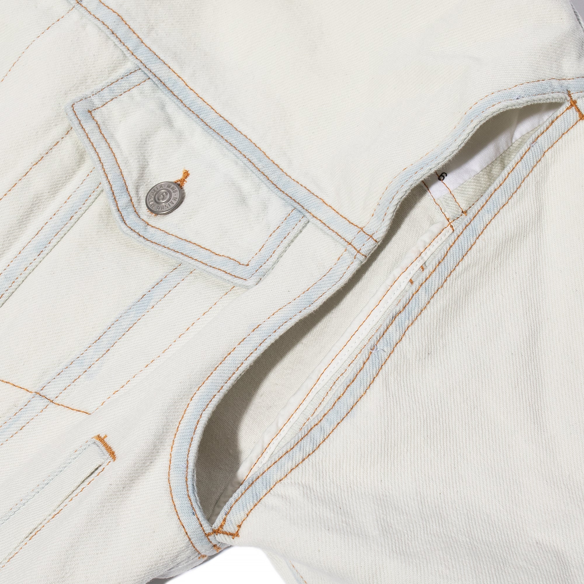 Оригінальна Womens Cotton Denim Cropped Jacket White Maison margiela – детальний вид