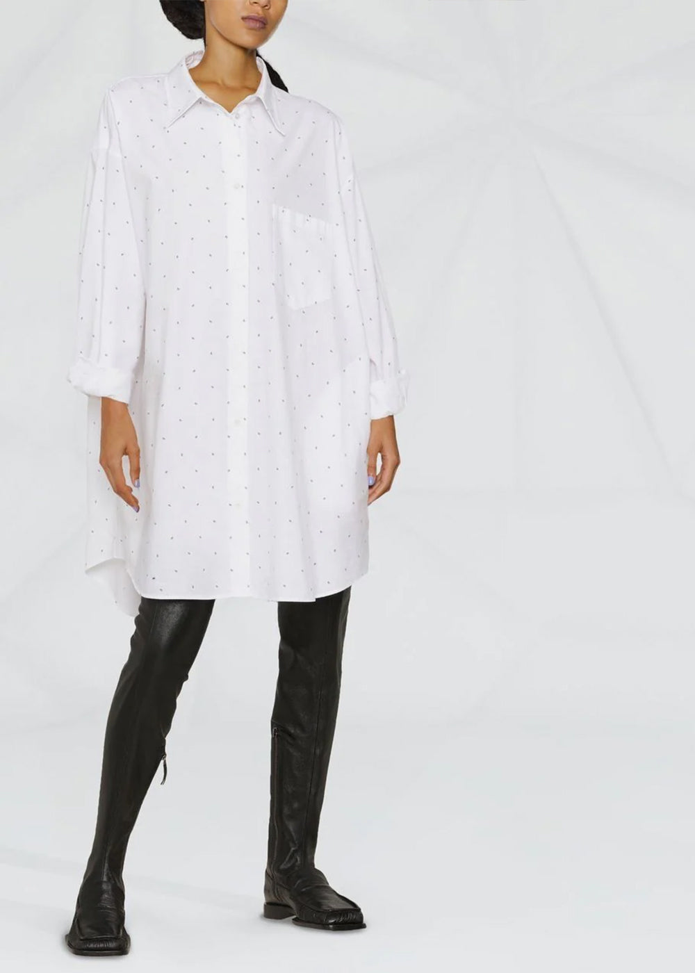 White Polka-6 Shirt Dress Maison margiela оригінал – Купити в Україні – вид ззаду