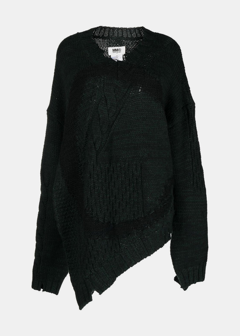 Оригінальна Green Asymmetric Distressed Sweater Maison margiela – боковий вид
