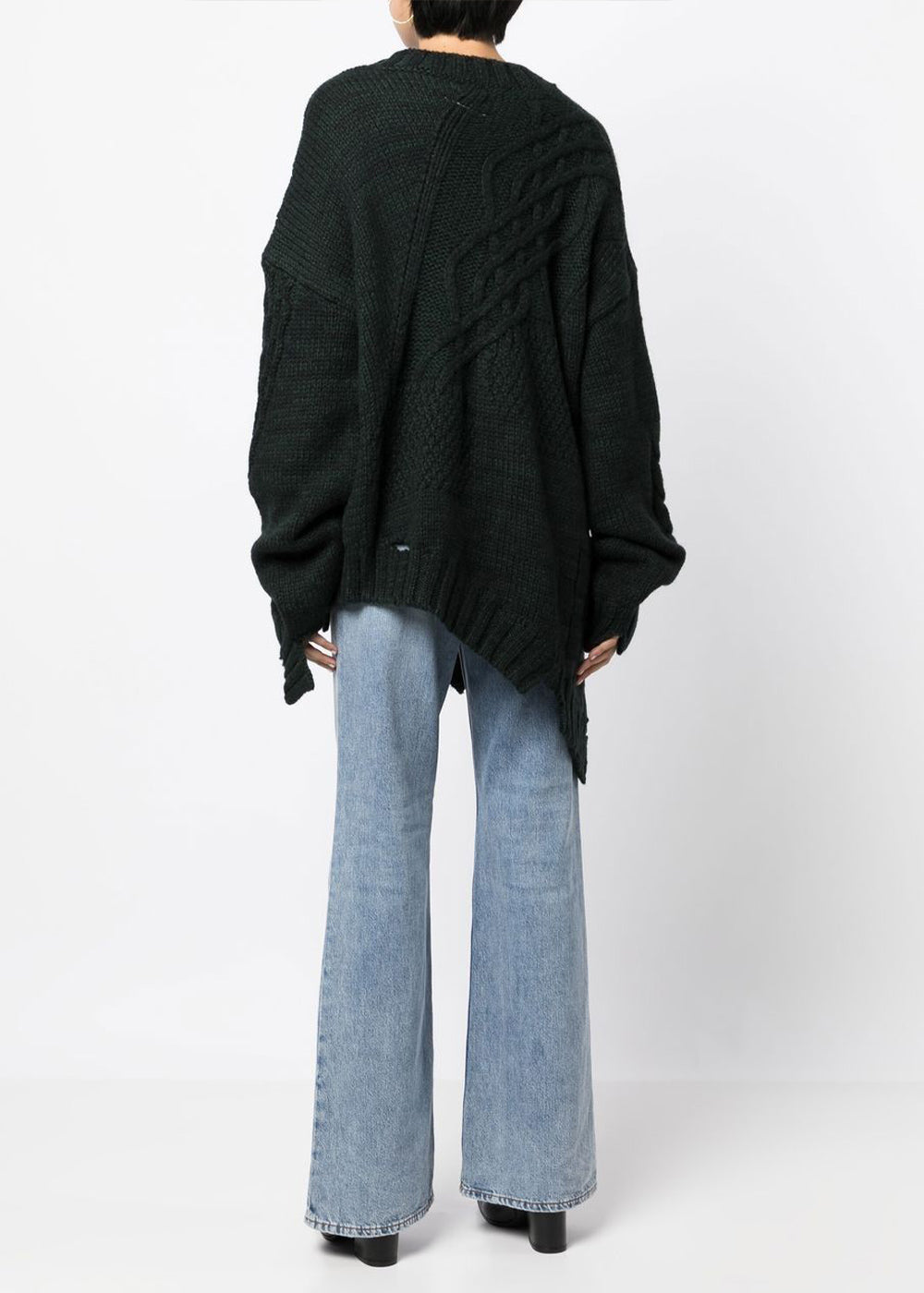 Оригінальна Green Asymmetric Distressed Sweater Maison margiela – детальний вид