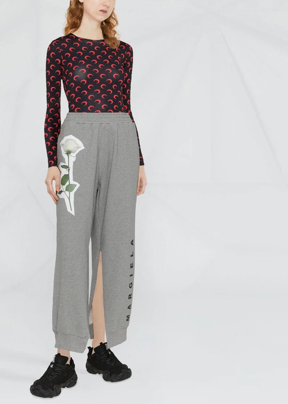 Grey Logo Print Sweatpants Maison margiela – Гарантія оригінальності – вид ззаду