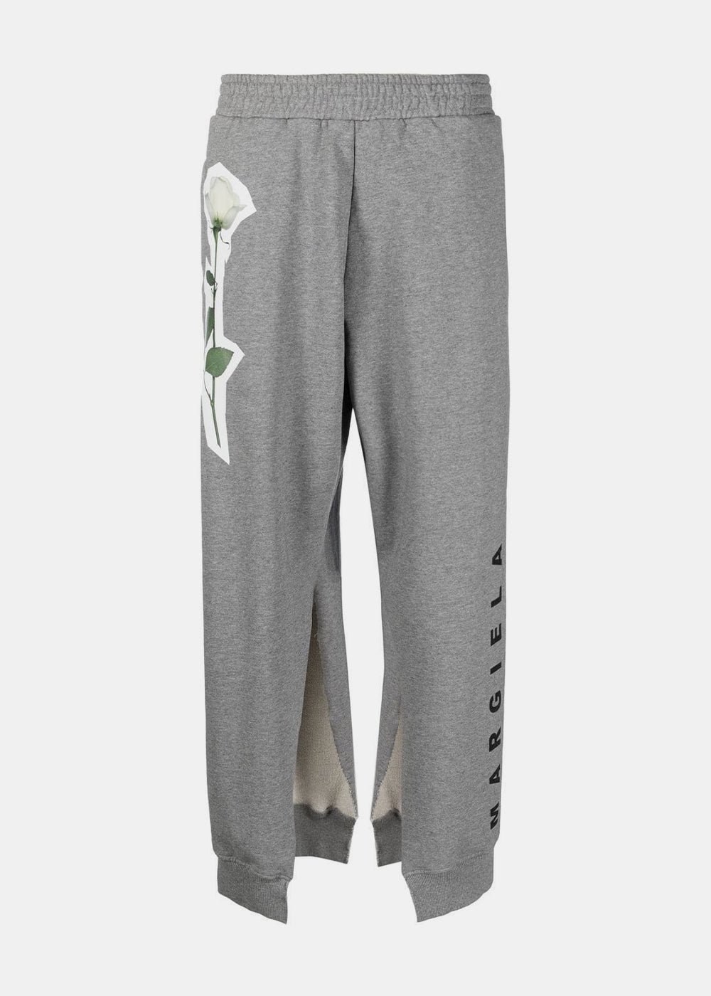 Grey Logo Print Sweatpants Maison margiela – Гарантія оригінальності – боковий вид