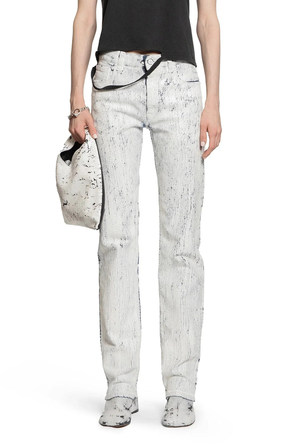 Painted Crackled Jeans Maison margiela – Гарантія оригінальності – боковий вид
