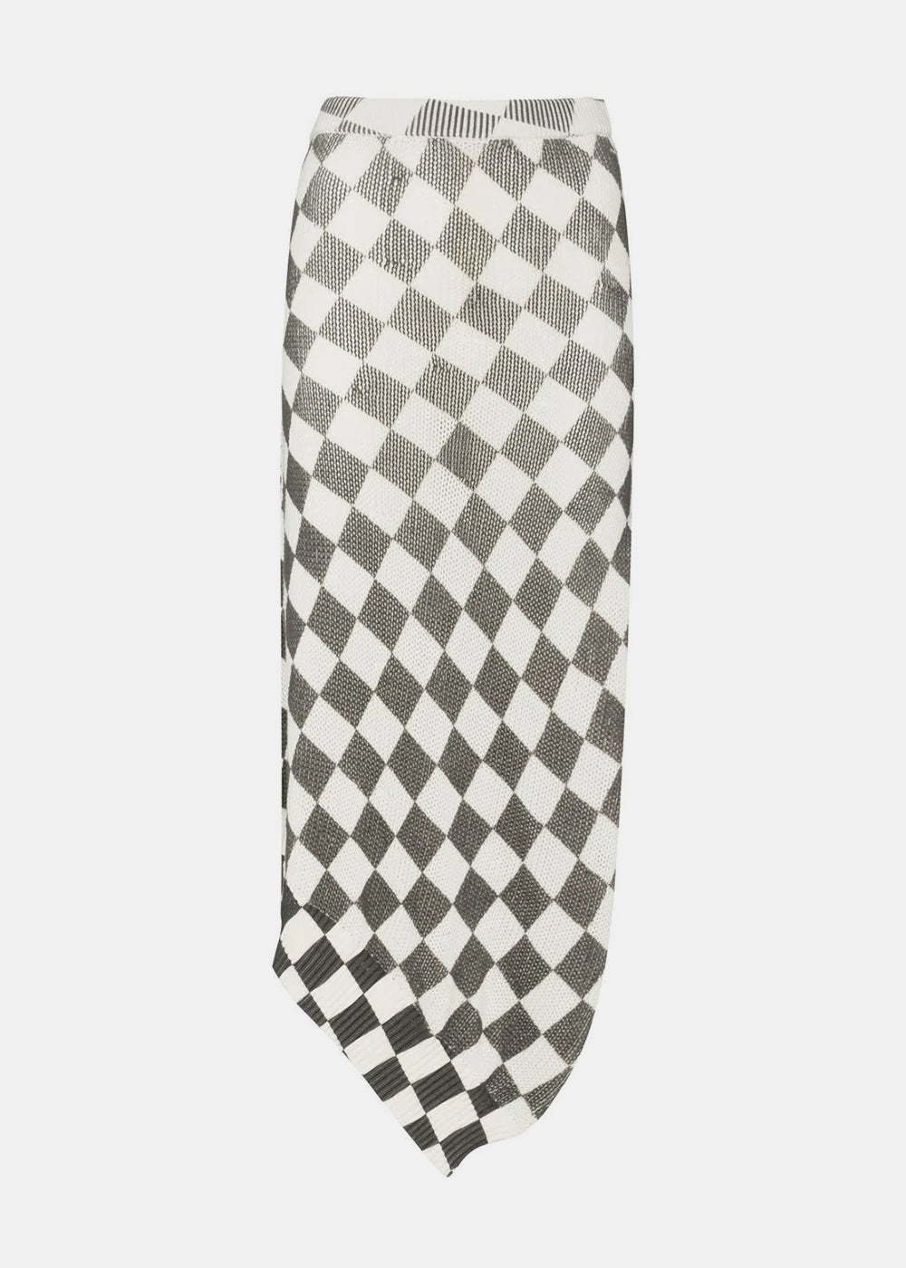 Оригінальна Off-White & Black Asymmetric Knit Skirt Maison margiela – боковий вид