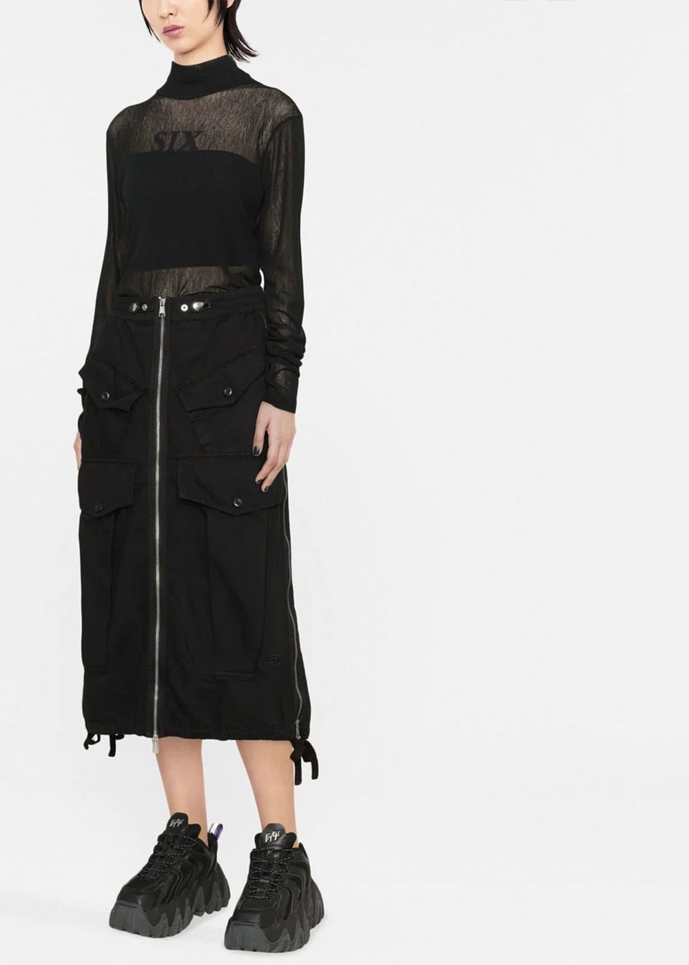 Оригінальна Black Logo Sheer Top Maison margiela – збільшений вид