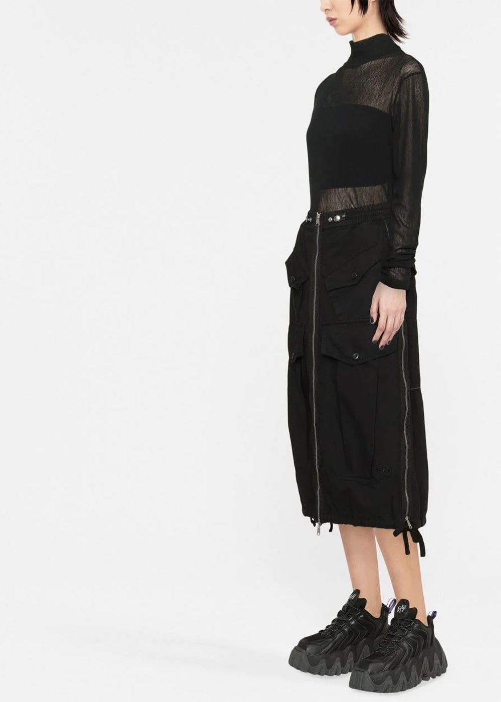 Оригінальна Black Logo Sheer Top Maison margiela – вид ззаду