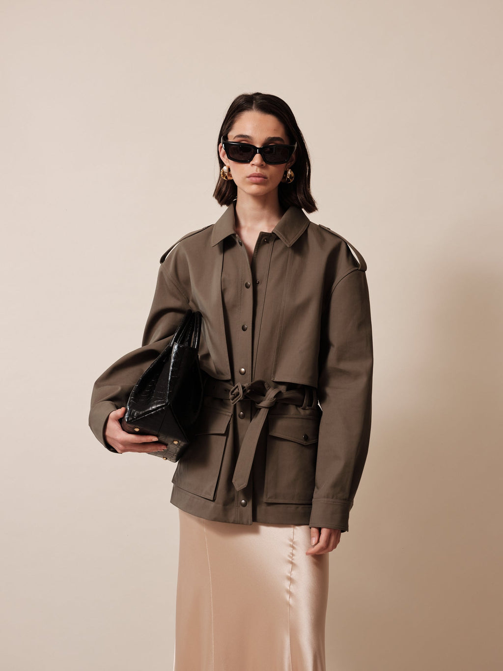 Оригінальна Cotton Saharan Trench Coat Saint laurent – вид ззаду