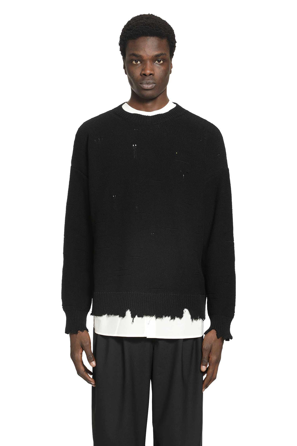 Distressed Cotton Sweater Maison margiela – Гарантія оригінальності – боковий вид
