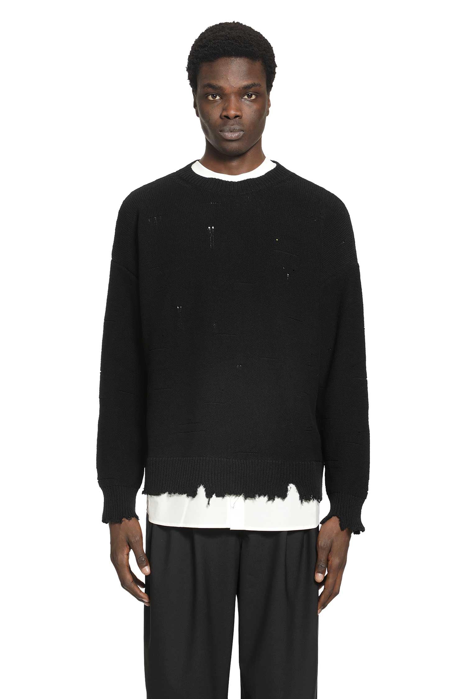 Distressed Cotton Sweater Maison margiela – Гарантія оригінальності – боковий вид