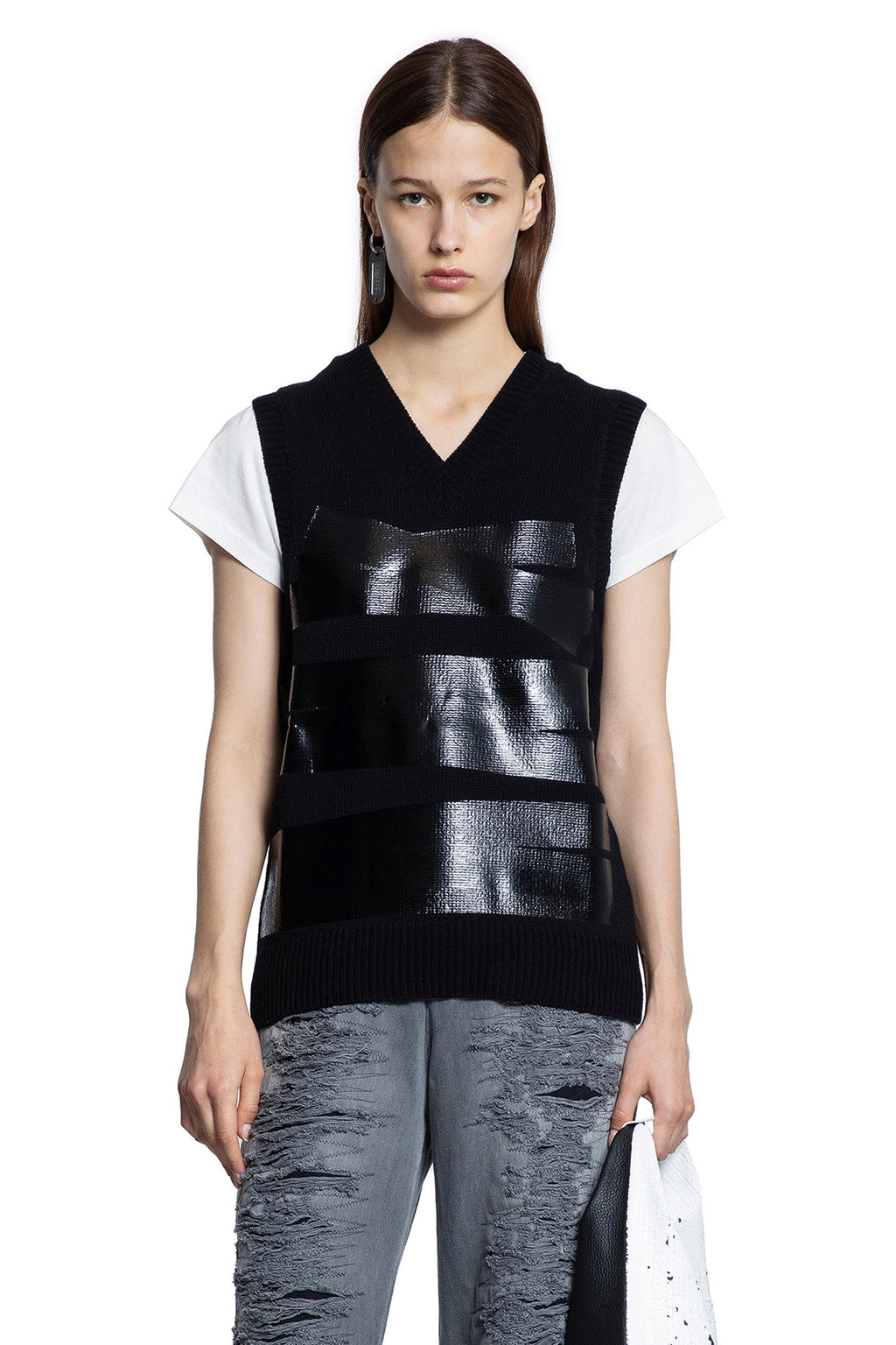 Taped Label Wool Vest Maison margiela – Гарантія оригінальності – боковий вид