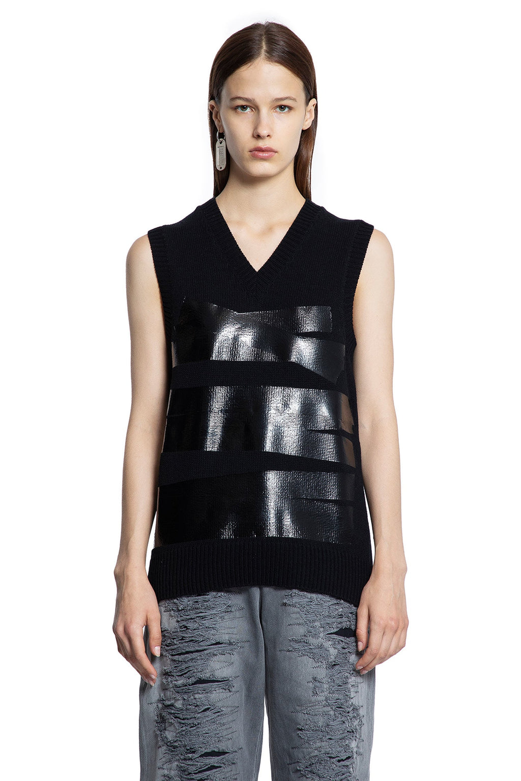 Taped Label Wool Vest Maison margiela – Гарантія оригінальності – вид ззаду