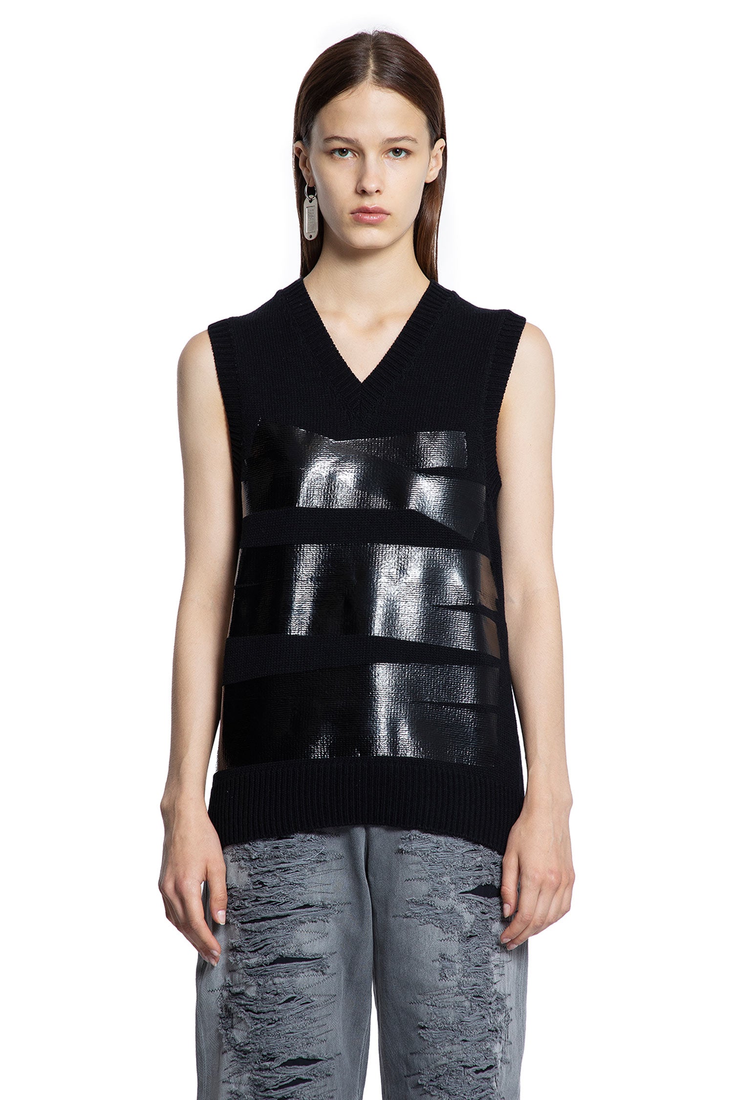 Taped Label Wool Vest Maison margiela – Гарантія оригінальності – вид ззаду