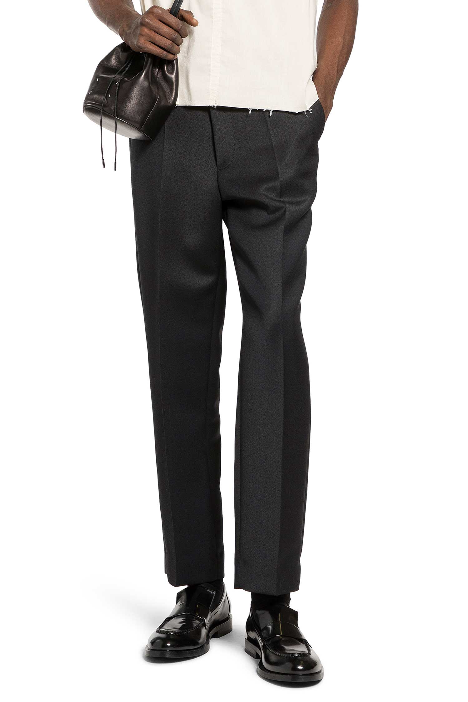Belted Wool Trousers Maison margiela – Гарантія оригінальності – боковий вид