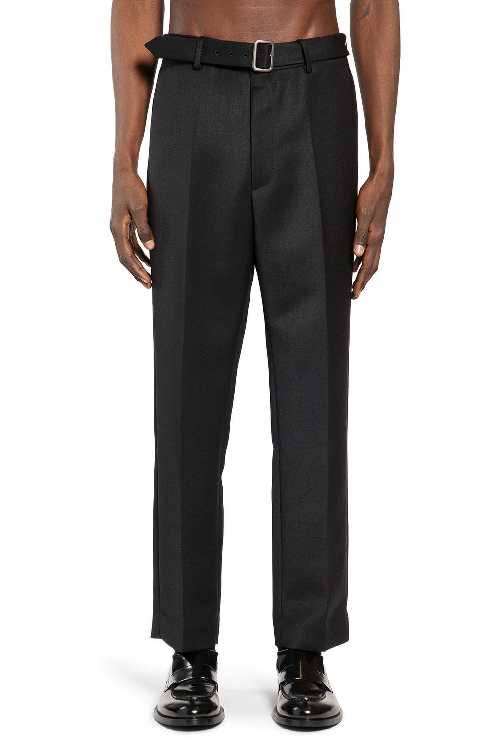 Belted Wool Trousers Maison margiela – Гарантія оригінальності – вид ззаду