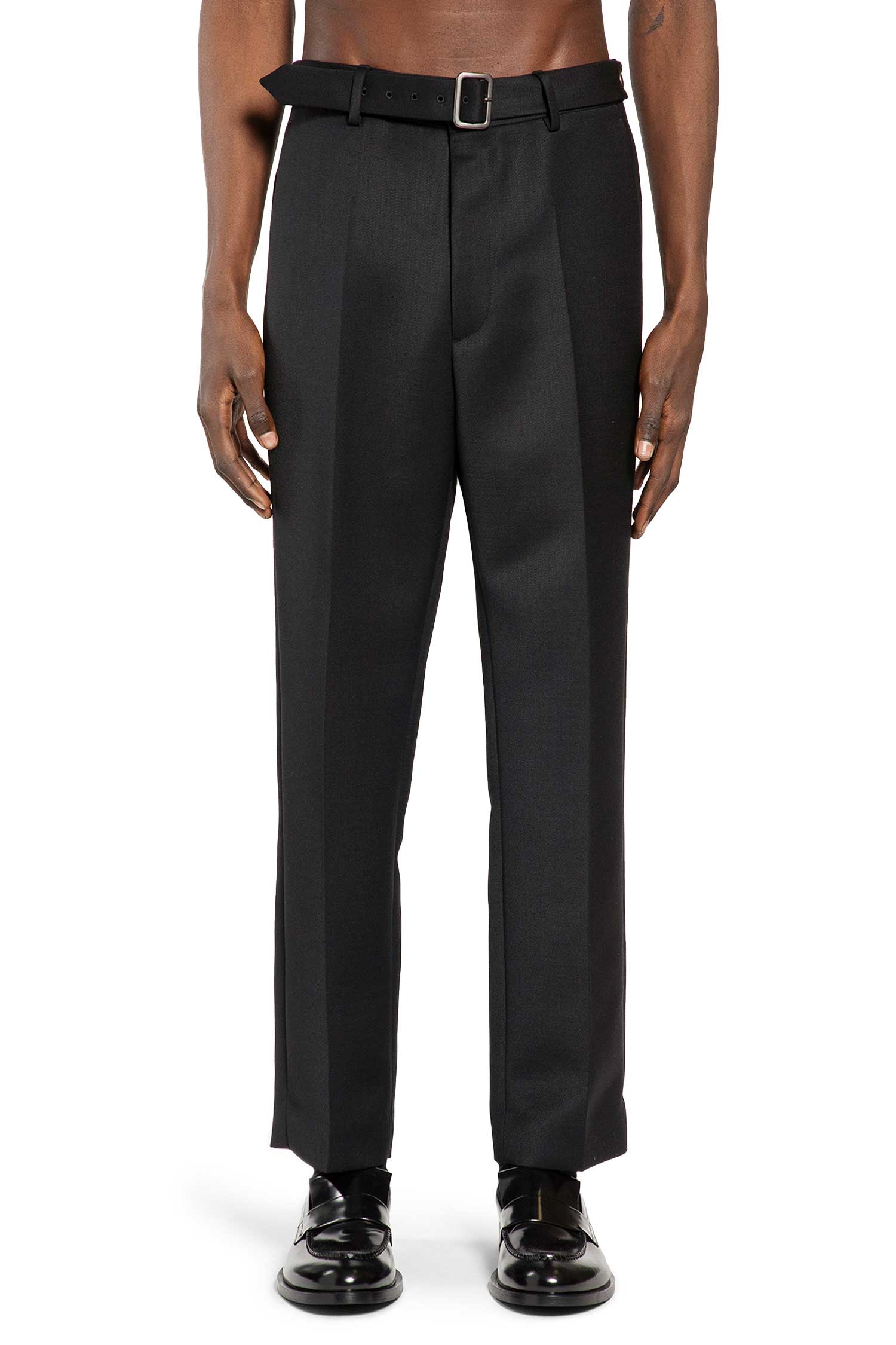 Belted Wool Trousers Maison margiela – Гарантія оригінальності – вид ззаду