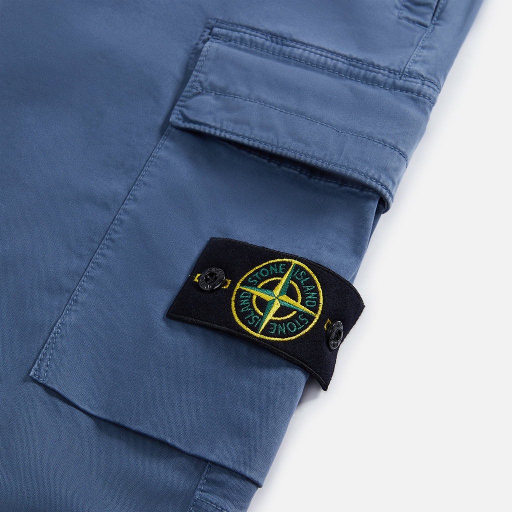 Оригінальна Stretch Broken Twill Garment Dyed Cargo Pant Dark Blue Stone island – збільшений вид