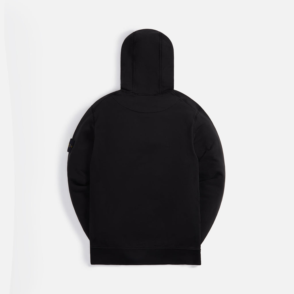 Brushed Cotton Fleece Garment Dyed Hoodie Black Stone island оригінал – Купити в Україні – вид ззаду