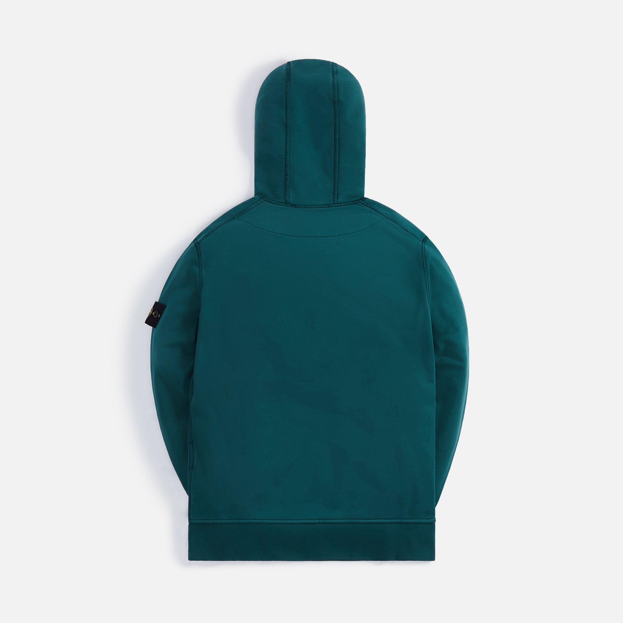 Оригінальна Brushed Cotton Fleece Garment Dyed Hoodie Bottle Green Stone island – вид ззаду - STONE ISLAND