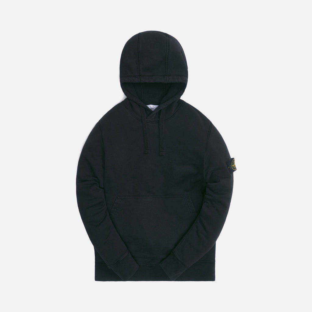 Оригінальна Cotton Fleece Garment Dyed Hooded Sweatshirt Black Stone island – боковий вид