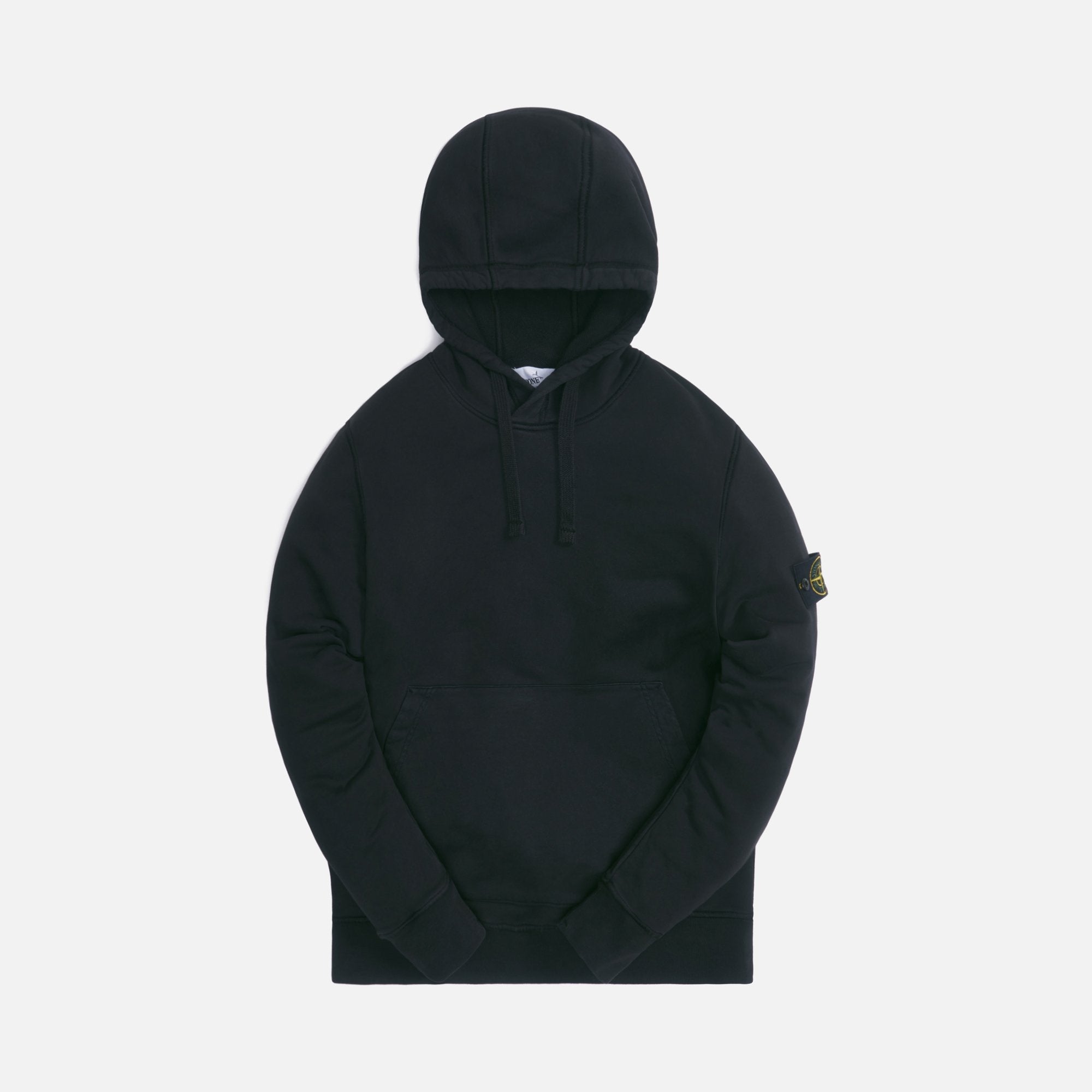 Оригінальна Cotton Fleece Garment Dyed Hooded Sweatshirt Black Stone island – боковий вид - STONE ISLAND