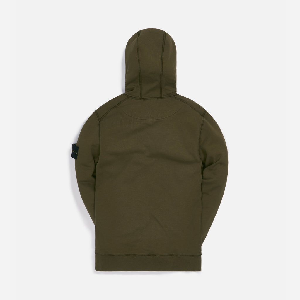 Оригінальна Cotton Fleece Garment Dyed Hooded Sweatshirt Olive Stone island – вид ззаду