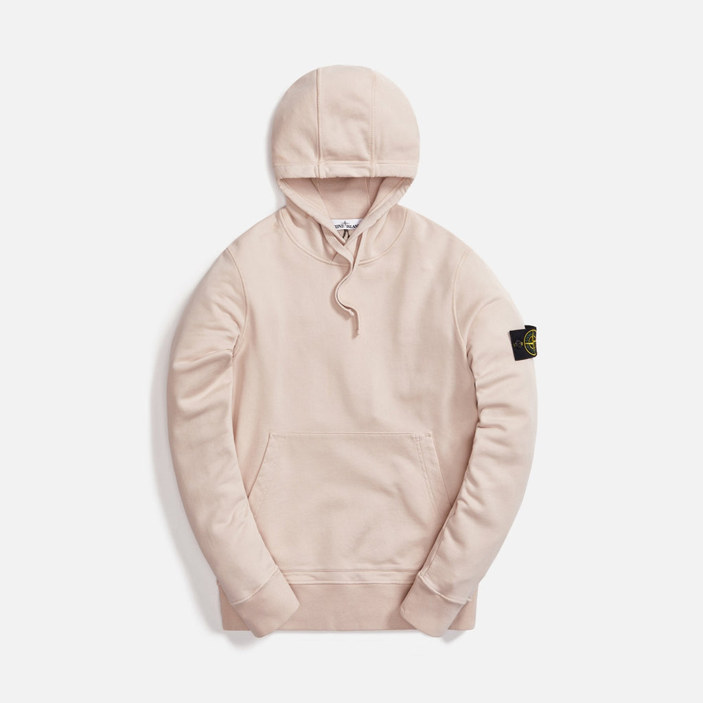 Cotton Fleece Garment Dyed Hooded Sweatshirt Antique Rose Stone island оригінал – Купити в Україні – боковий вид