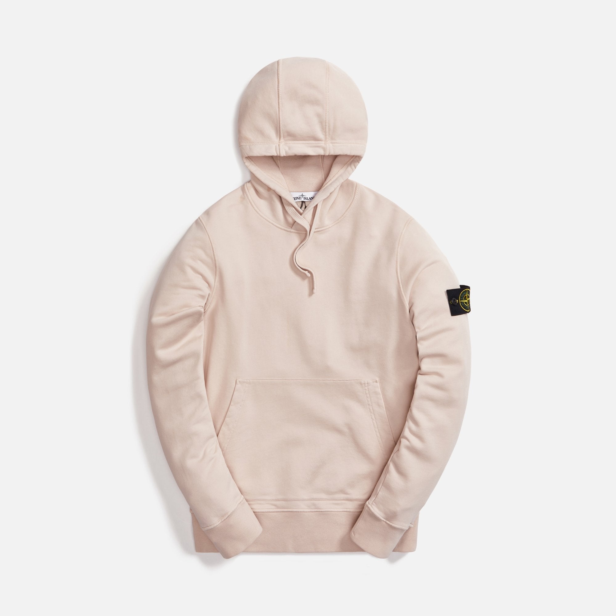 Cotton Fleece Garment Dyed Hooded Sweatshirt Antique Rose Stone island оригінал – Купити в Україні – боковий вид - STONE ISLAND