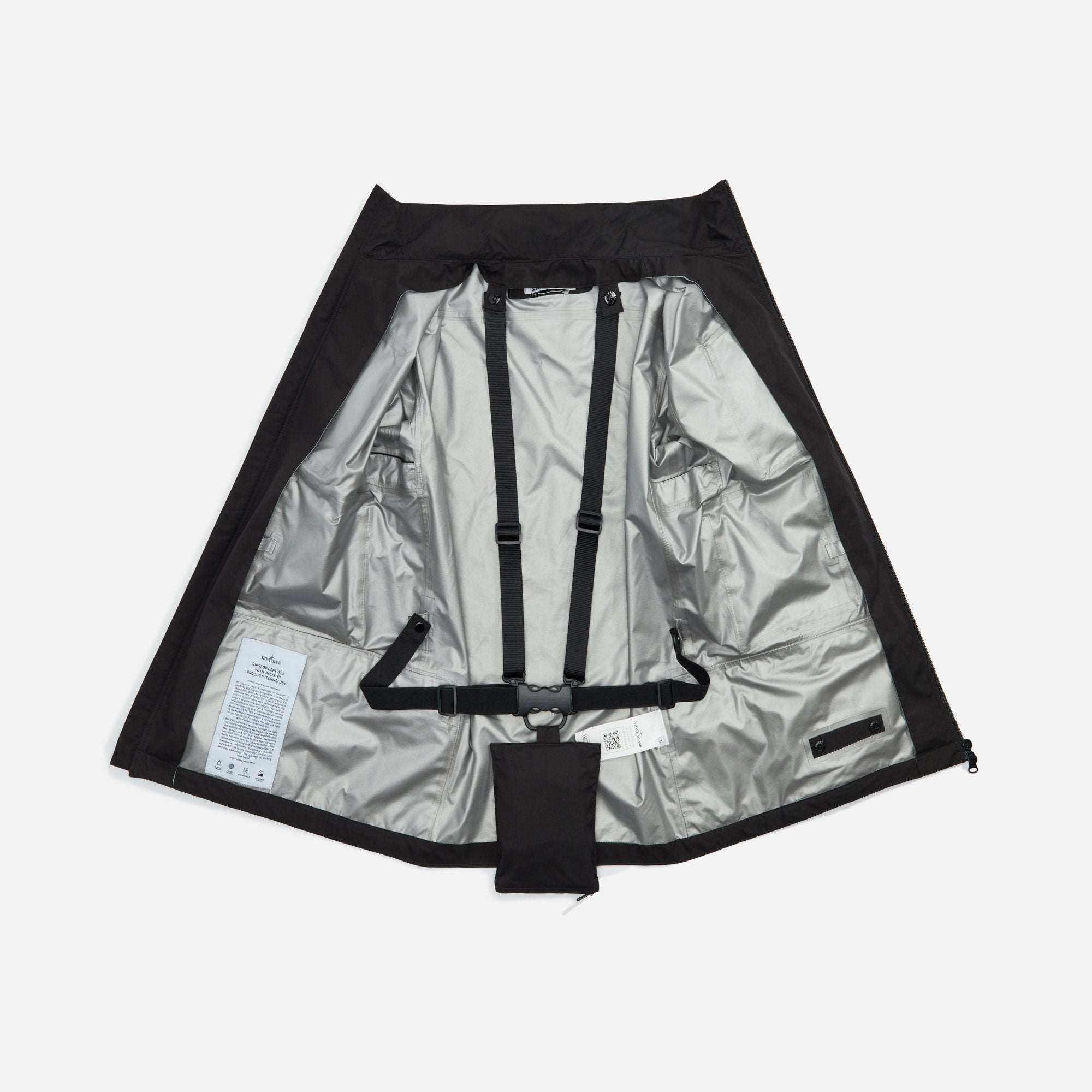 Ripstop Gore Tex Packable Jacket Black Stone island – Гарантія оригінальності – детальний вид