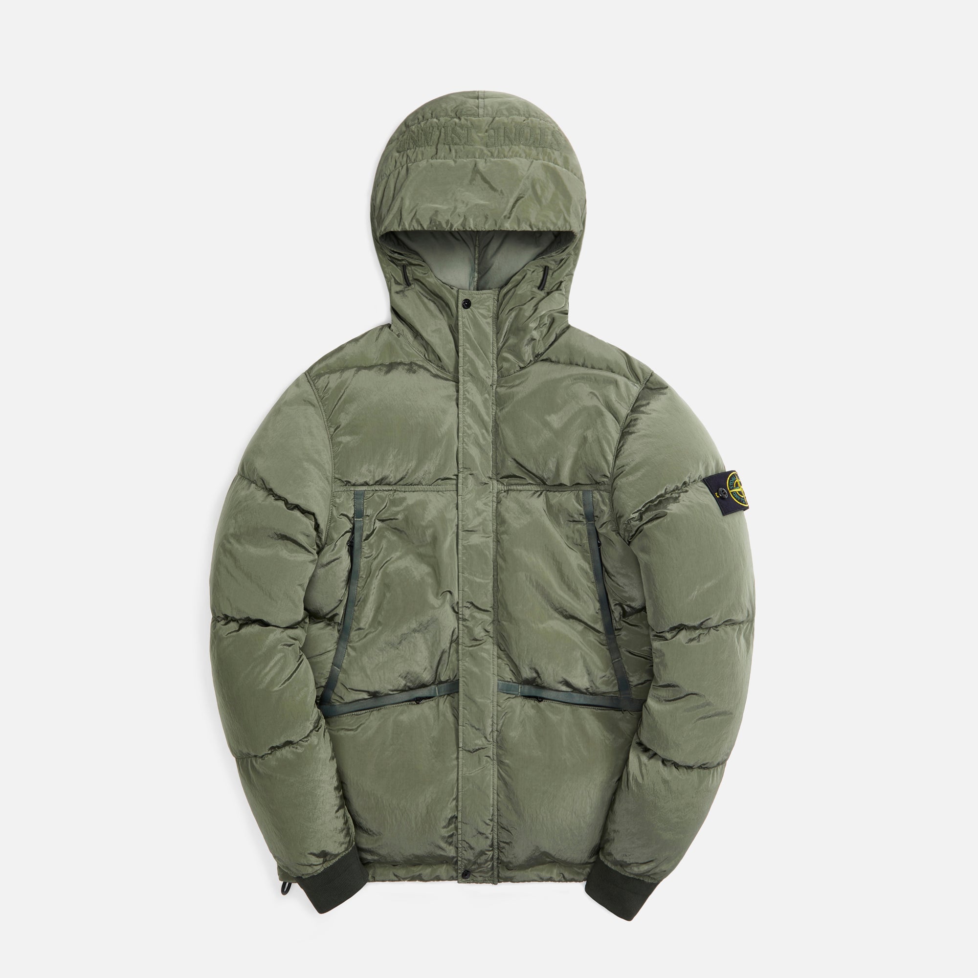 Nylon Metal Garment Dyed Real Down Jacket Sage Stone island оригінал – Купити в Україні – боковий вид