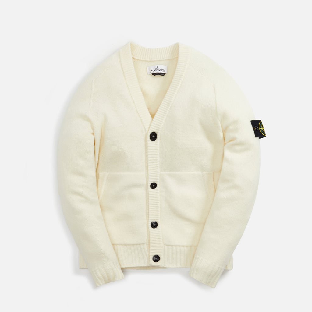 Lambswool Naslan Cardigan Natural Stone island – Гарантія оригінальності – боковий вид