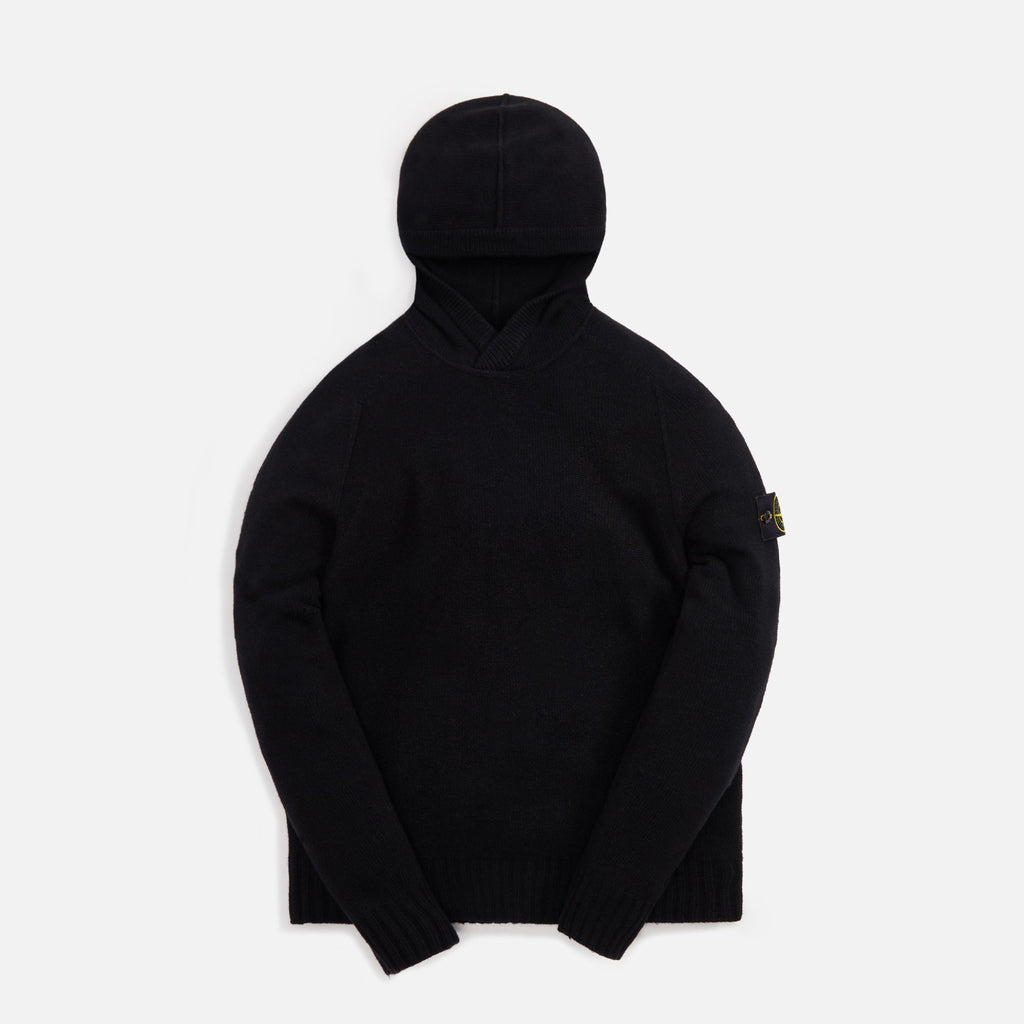 Lambswool Naslan Hood Sweater Black Stone island – Гарантія оригінальності – боковий вид