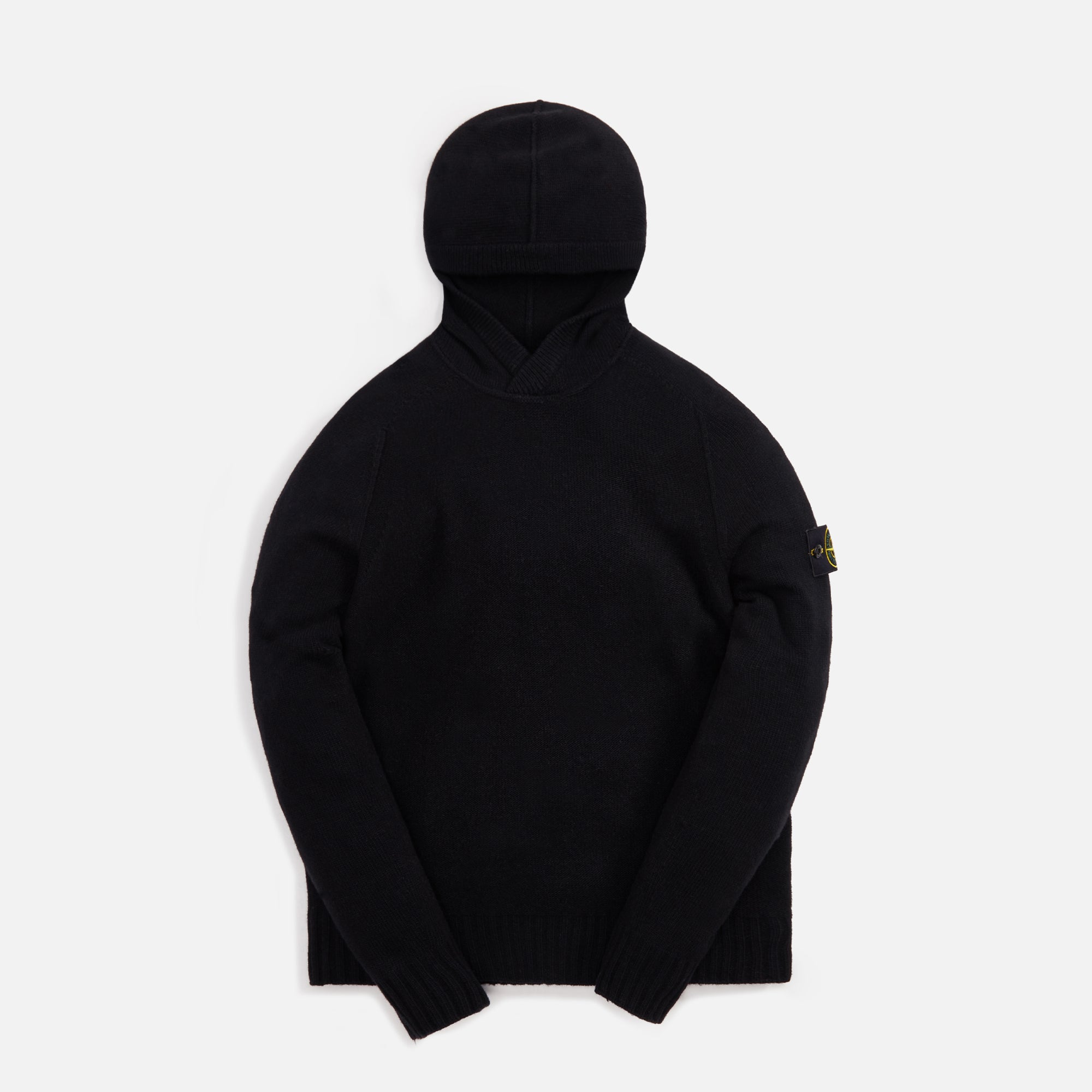 Lambswool Naslan Hood Sweater Black Stone island – Гарантія оригінальності – боковий вид - STONE ISLAND