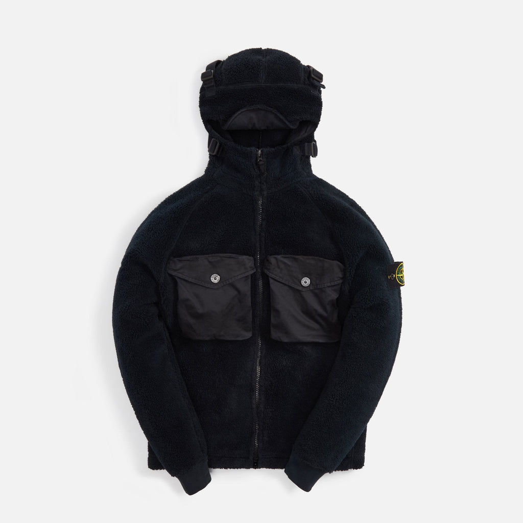 Cotton Pile Garment Dyed Sweatshirt Black Stone island оригінал – Купити в Україні – боковий вид