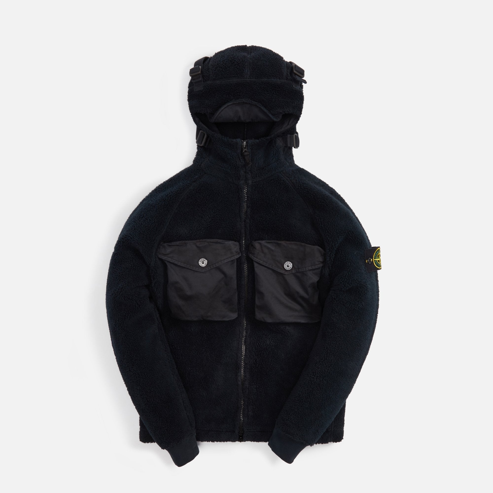 Cotton Pile Garment Dyed Sweatshirt Black Stone island оригінал – Купити в Україні – боковий вид - STONE ISLAND