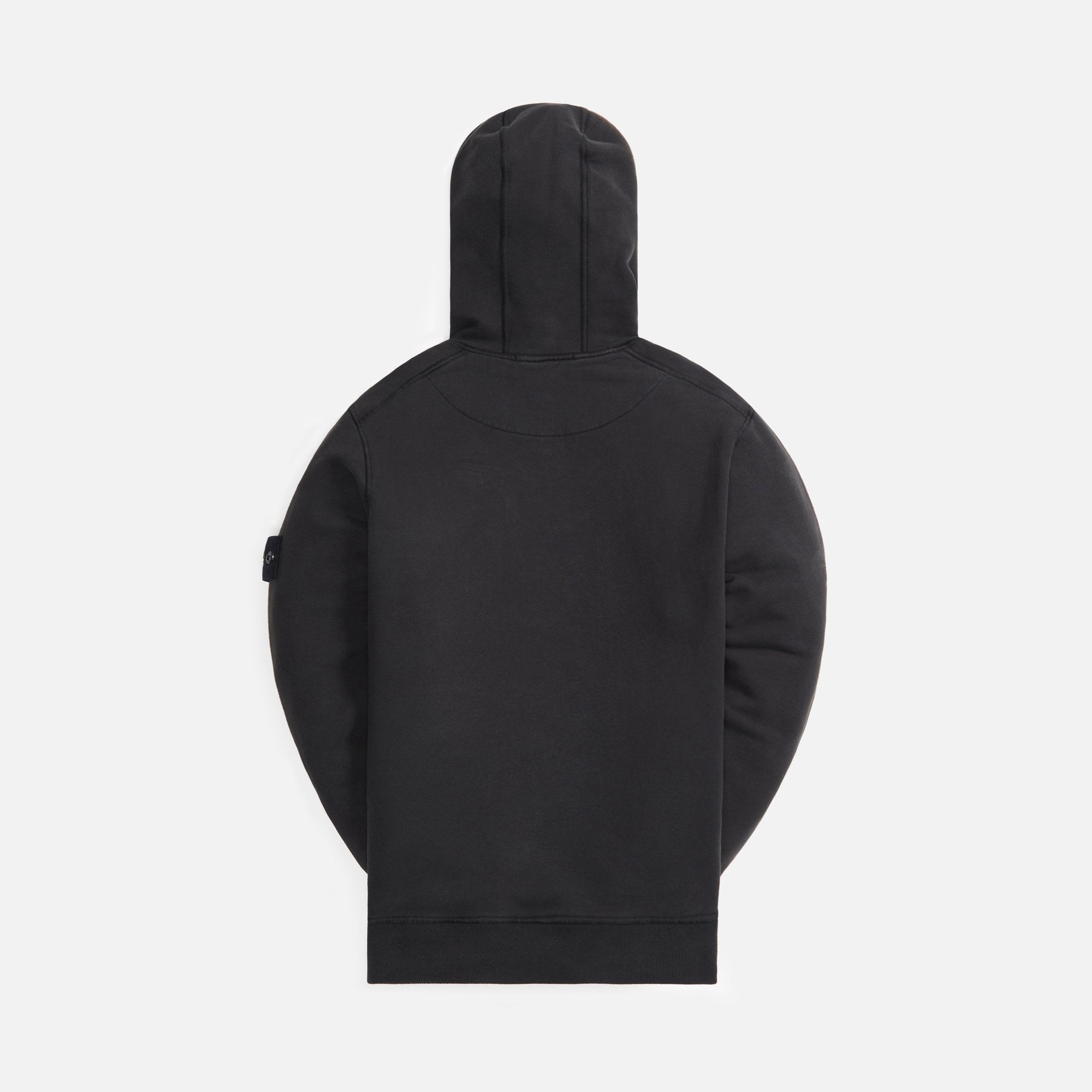Brushed Cotton Fleece Garment Dyed Hoodie Black Stone island оригінал – Купити в Україні – вид ззаду - STONE ISLAND
