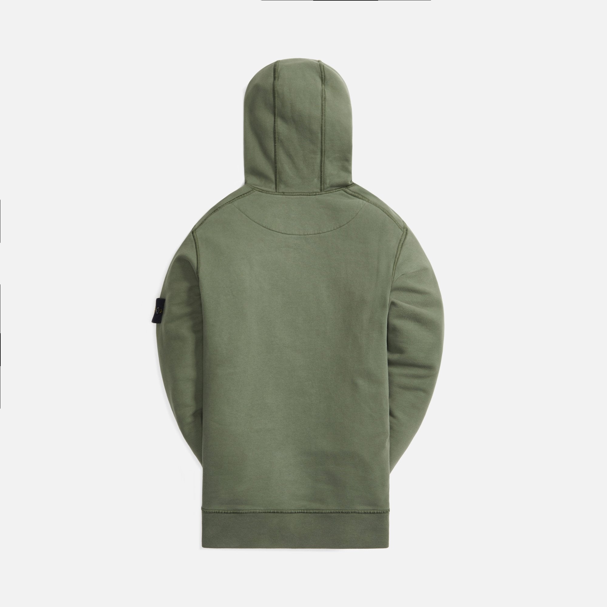 Brushed Cotton Fleece Garment Dyed Hoodie Sage Stone island оригінал – Купити в Україні – вид ззаду - STONE ISLAND