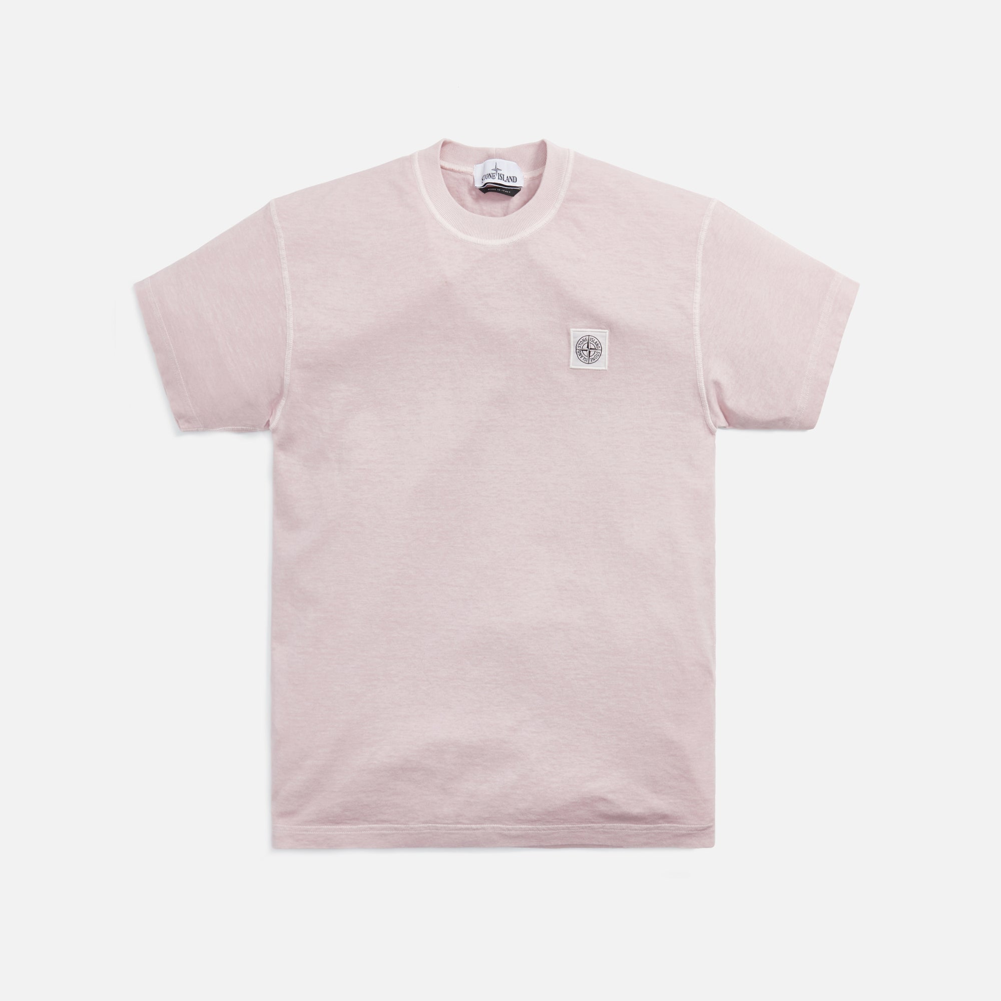 Cotton Jersey Garment Dyed Fissato Tee Rose Stone island оригінал – Купити в Україні – боковий вид