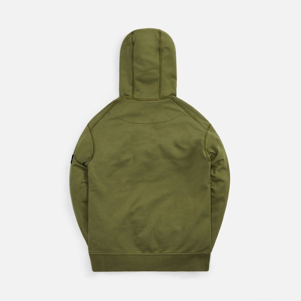 Оригінальна Cotton Fleece Garment Dyed Hooded Sweatshirt Olive Stone island – вид ззаду
