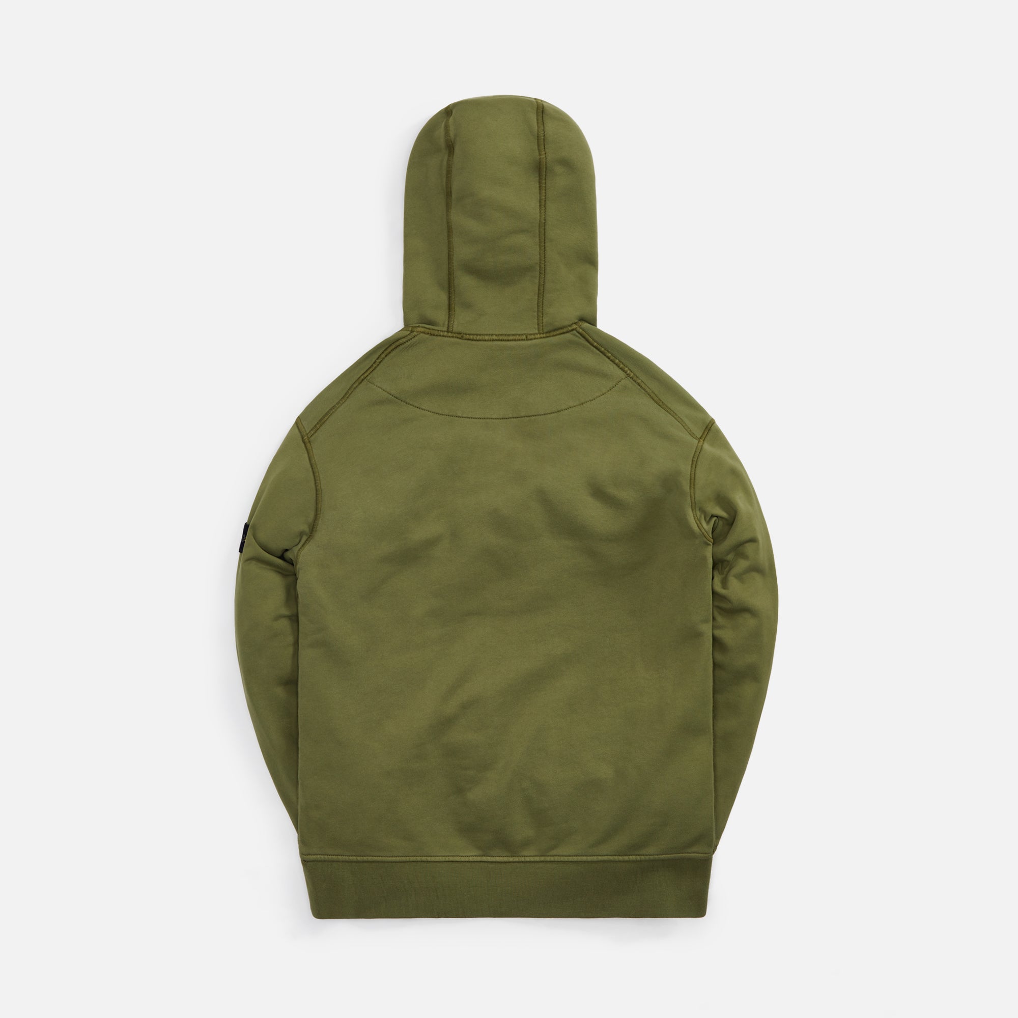Оригінальна Cotton Fleece Garment Dyed Hooded Sweatshirt Olive Stone island – вид ззаду - STONE ISLAND