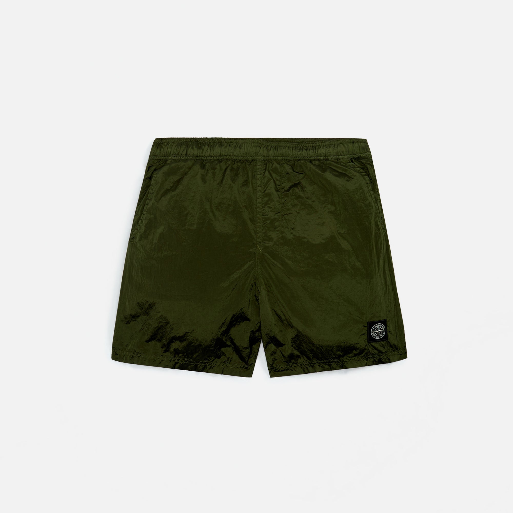 Nylon Metal Garment Dyed Swim Shorts Olive Stone island – Гарантія оригінальності – боковий вид