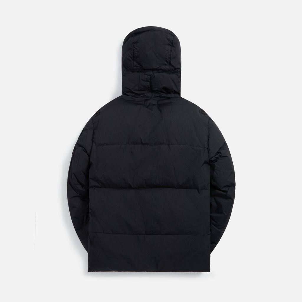 Garment Dyed Crinkle Reps Hooded Down Jacket Black Stone island – Гарантія оригінальності – вид ззаду